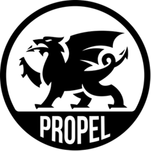 Propel: We Mean Business / Propel: O Ddifrif dros Gymru logo