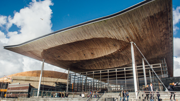The Senedd exterior